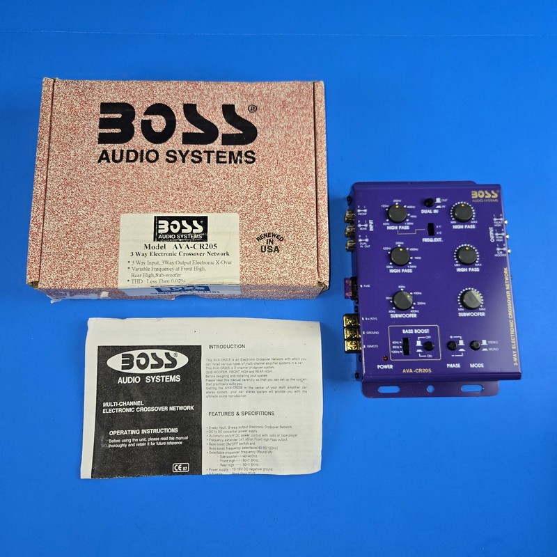 BOSS Audio System 2 Way Electronic Crossover Network AVA-CR205 TESTED