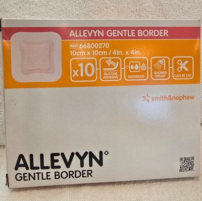 Allevyn Gentle Border 66800270 SEALED Silicone Adhesive Foam Dressing Box of 9