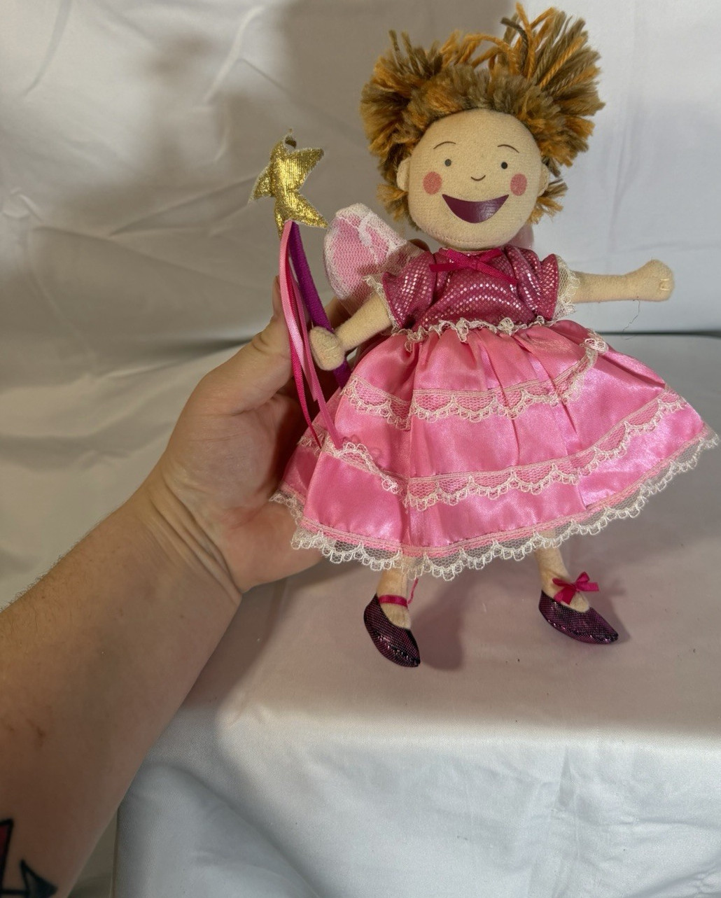 Madame Alexander Pinkalicious 8in Cloth Doll Pink Dress Wings & Wand
