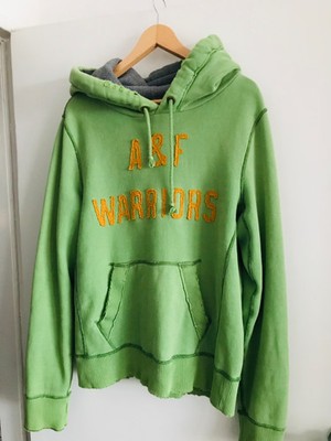 Abercrombie & Fitch Kapuzen Sweatshirt , grün mit grauem Kapuzenfutter