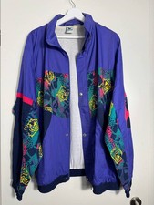 Vintage 90s Windbreaker Herren XL Oversize Colorblock Retro Festival Jacke
