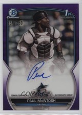 2023 Bowman Chrome Prospect Purple Refractor 154/250 Paul McIntosh Auto 18vm