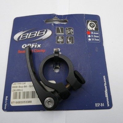 BBB BSP-84 Schnellspanner Fahrrad Sattelstützenklemme 28,6 mm - Schwarz 8716683053388