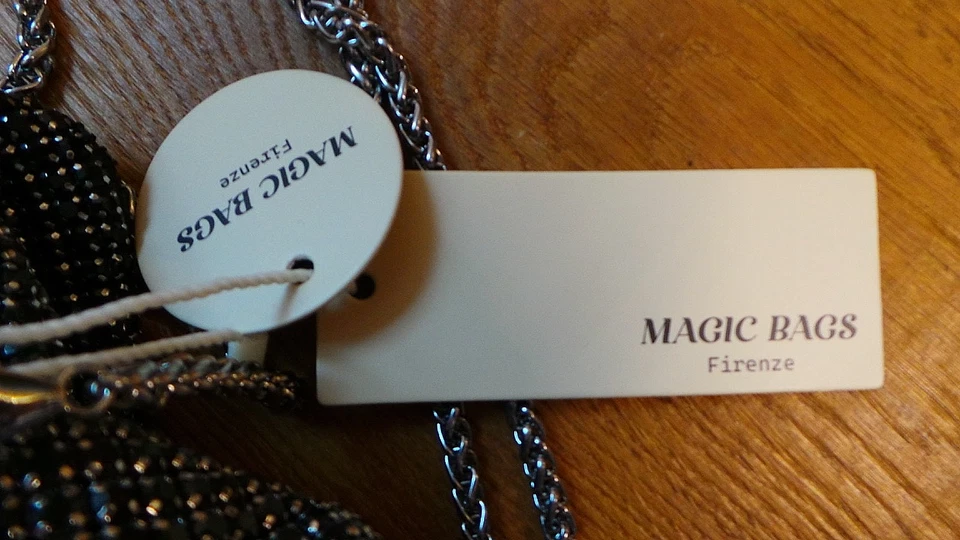 Magic Bags Firenze Umhängetasche black/silver Glitzer Metallnieten nagelneu! - Bild 3 von 4