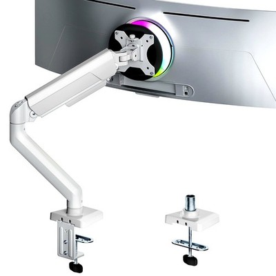 ARES WING Single Monitor Arm für 17-40 Zoll Flat Curved Screen 12kg Belastung weiß