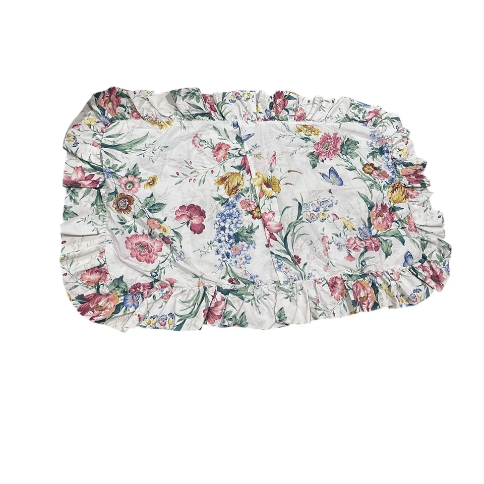 Conjunto vintage de fundas de almohada con volantes florales Dan River de gran tamaño Cottagecore EE. UU. Foto 3 de 4