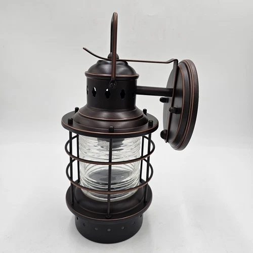 NEW IN BOX Vaxcel OW37051BBZ Hyannis Wall Light | Bronze Nautical Lantern Sconce - Picture 3 of 11