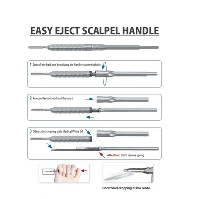 #ad Push Scalpel Handle No 3 Easy Eject Dentist Dental Safe Push Blade Remover $15.97
