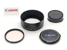 [N MINT+++] Canon BS-55 Bayonet Hood for FD 50mm + Lens Caps + Filter from Japan