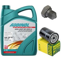 MotoröL Filter Set Addinol 5W-30 5 Liter + Schraube FüR Audi A6 VW Transporter