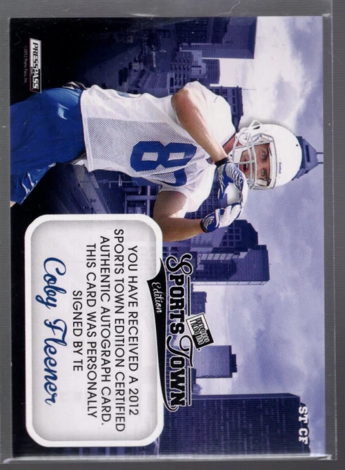 2012 Press Pass SportsTown Silver Red Ink #STCF Coby Fleener/20 Auto - NM-MT - Image 2 of 2