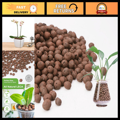 10 lbs LECA Clay Pebbles 4-16mm for Indoor Plants, Hydroponics, Drainage Balls