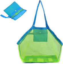 Mesh Beach Sand Toy Bags, Extra Large, Foldable Totes Shell Storage Bag Quick Dr