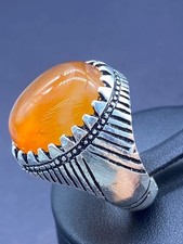 Natural Carnelian Yemeni Agate Beautiful Mixed Sliver Antique Ring