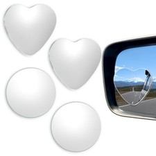4 Pcs Blind Spot Mirror 2" Round Glass Frameless Convex Rear View Mirrors