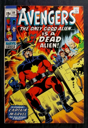 The Avengers #89 VF 7.5 1st Kree Skrull war Vintage Marvel comics 1971