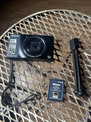 Nikon COOLPIX S8000 Black Digital Camera w/ Battery Flaws See Pics TESTED