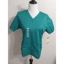 Wonder Wink Women's Small Green V-Neck Scrub Top 937