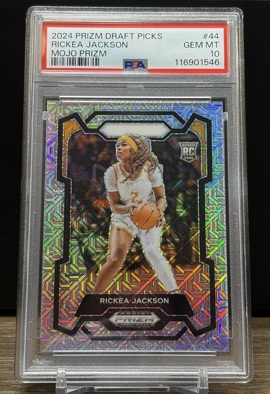 2024 Prizm Draft Picks Basketball Rickea Jackson RC Mojo Prizm 16/25 Pop 2 #44