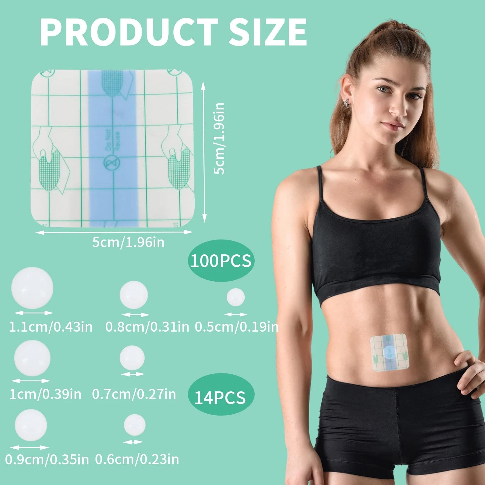 14 PCS Belly Button Plug Set Soft Silicone Tummy Tuck Tapes Trainer White - product detail image 2