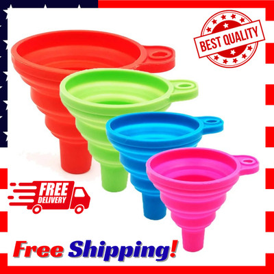 1pcs Funnels Kitchen Collapsible Set Foldable Food Graded Small Silicone Funnels