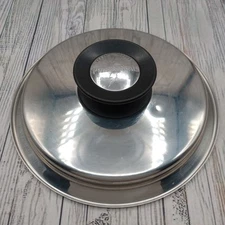 Vtg Vollrath Power Seal Replacement 7 1/2" Stainless Vented Lid Knob Pot Pan