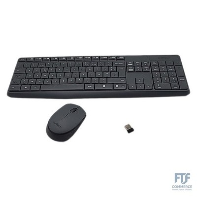 Logitech MK235 Kabelloses Set mit Tastatur und Maus für Windows, Französisches A