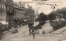 POSTCARD / CLERMONT FERRAND SQUARE BLAISE PASCAL AND RUE ANDRE MOINIER