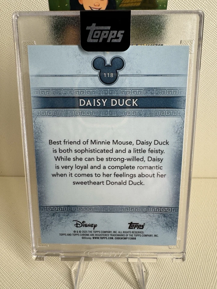 2025 Topps Disney Mint Daisy Duck Platinum Wave Refractor /25 Encased #118 RARE - Image 2 of 4