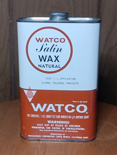 WATCO SATIN WAX NATURAL QUART Clean Polishes Protects 32 Oz Made In USA Easy Ap