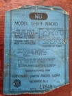 Vtg 40s National Union 6 Tube Tabletop Radio NU G-619 Wood Case Untested 1946/47 — photo 10