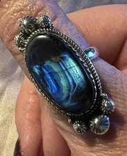 Natural Labradorite Gemstone 925 Sterling Sil...