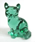 Fenton Emerald Green Glass Sitting Cat Figurine