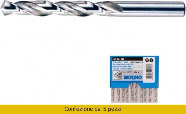 Krino 10701300 Set 5 Punte Elicoidali HSS-G 13mm | Foratura Metalli