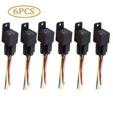 6* 5Pin Car Automotive SPDT Relay Switch Harness Socket Waterproof 40A 12V DC