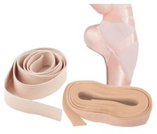 Pointe Shoe Ribbons  Elastics Set fpr 4 Pairs of Pointe Shoes Euro Pink Ribb...
