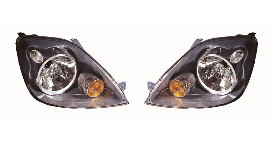 Headlights Ford Fiesta Mk6 ST 2005-2008 Grey Inner Headlamps Pair Left & Right