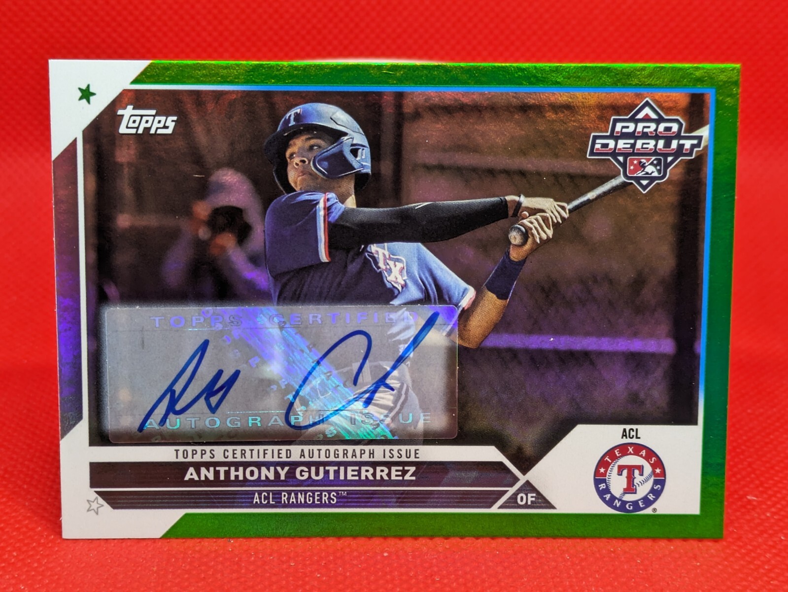 2023 Topps Pro Debut Anthony Gutierrez #PD-167 Green Foil Autograph Auto 78/99