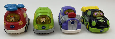 Vtech Go Go Smart Wheels Lot Of 4 Vehicles Helicopter Van Hot Rod Race Car