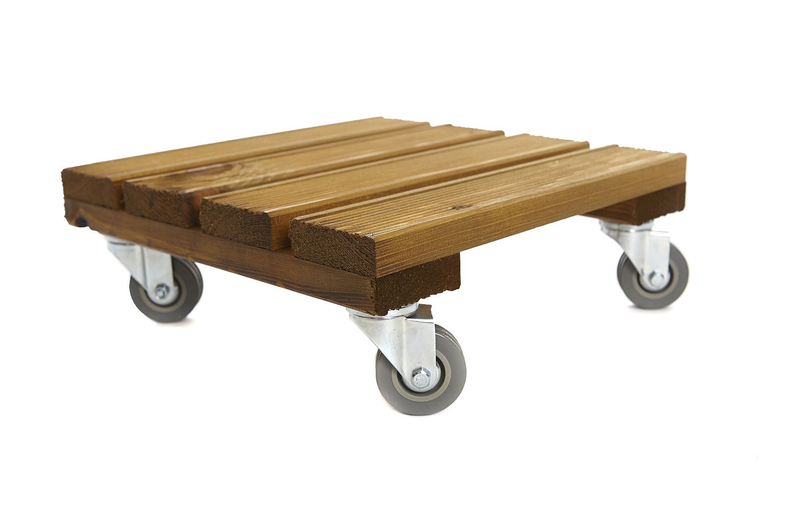 Square Wooden Plant Pot Caddy 30cm - Outdoor Garden Wood Plant Pot Stand Mover