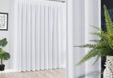 Gardine Store robuste Sable Qualität Halbtransparent Weiß Bleiband NACH MAß