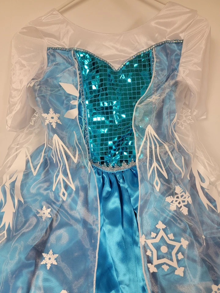 Vestido Disney Frozen Elsa Auténtico Disfraz Extra Red Seda Slip y Herramientas. Foto 3 de 4