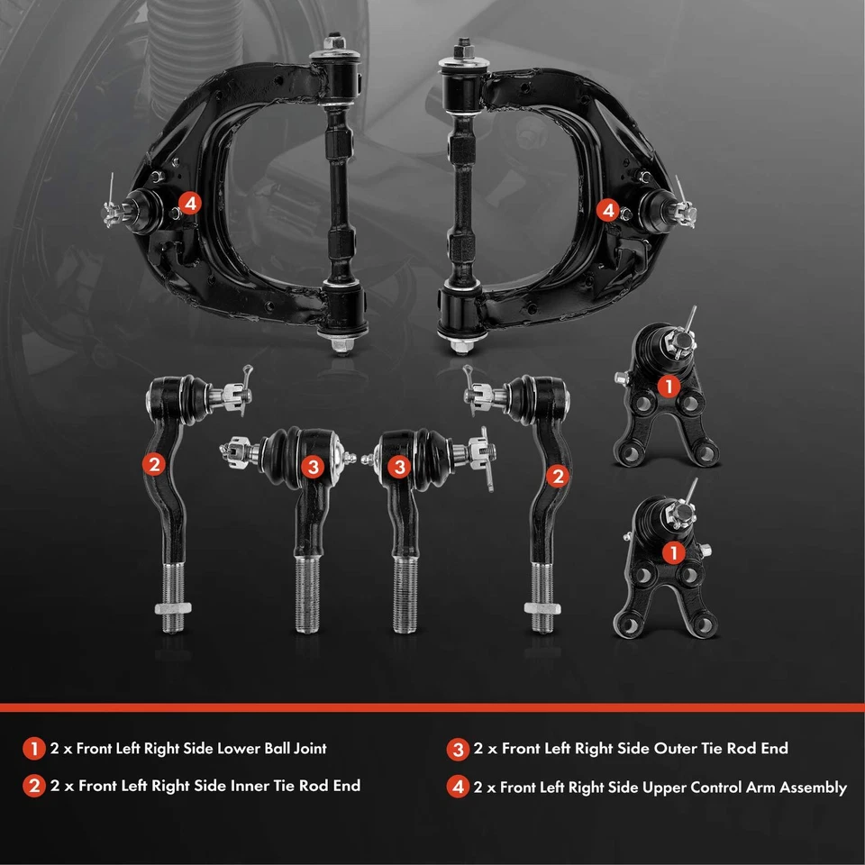 Brazo de control delantero de 8 fotos y extremo de varilla de amarre y rótula para Mitsubishi Montero Sport Foto 2 de 4