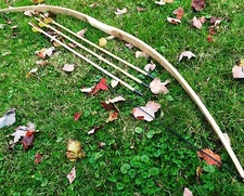 55/60lb You-Finish 71" Hickory Longbow & Arrow Combo - Ringing Rocks Archery