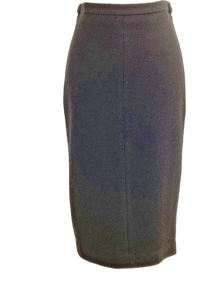 Saia lápis Doncaster Collection feminina preta mistura de lã forrada comprimento do joelho tamanho 2