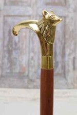 Antique Brass Head Handle Walking Stick Cane Three Fold Stick Designer Handmade