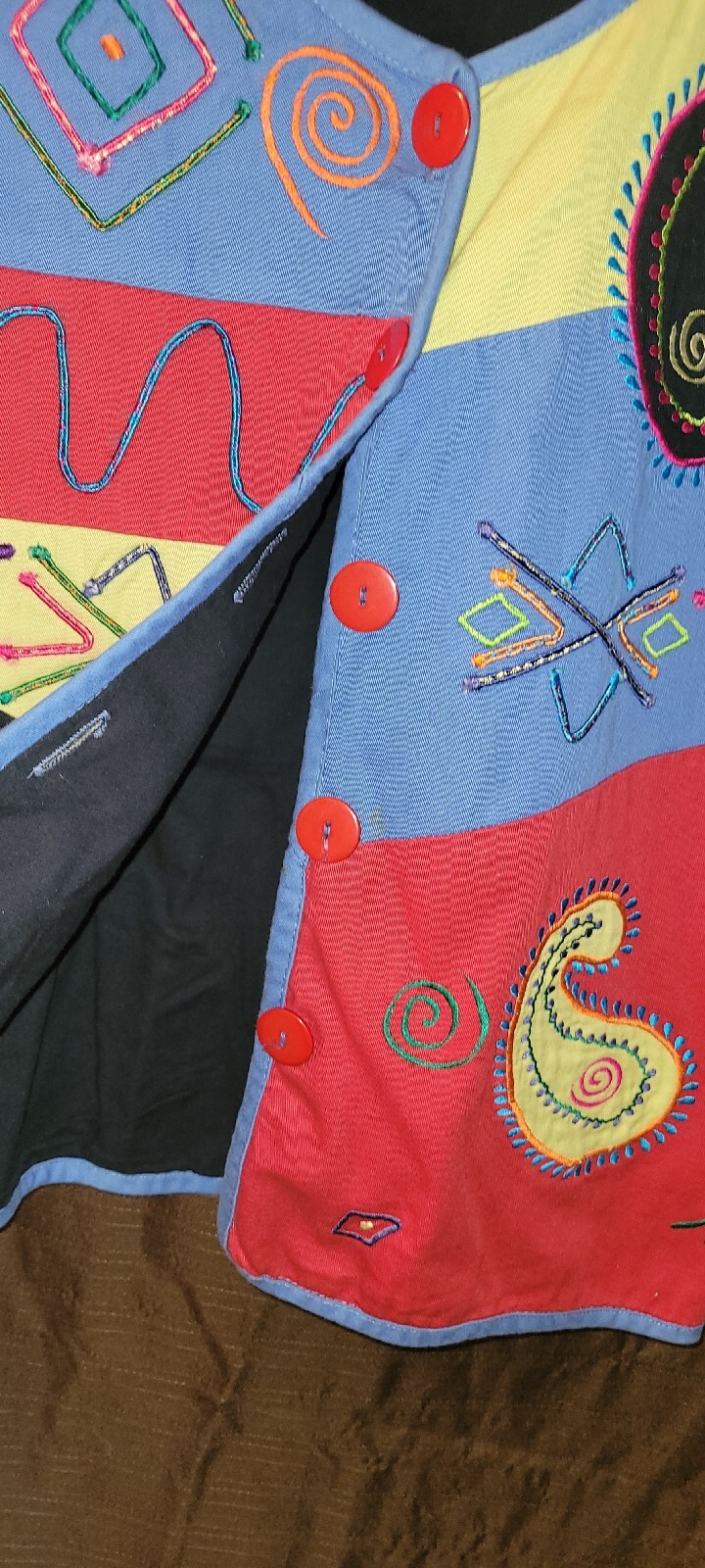 VTG New Direction SZ SMALL Patchwork Embroidered … - image 3