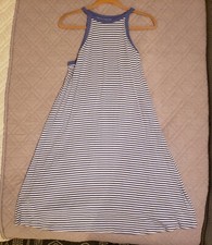 Old Navy Women's Casual Blue & White Stripe Sleeveless Knit Swing Dress Medium