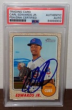 2017 Topps Heritage Carl Edwards Jr. Signed Autographed Card #60 Chicago PSA