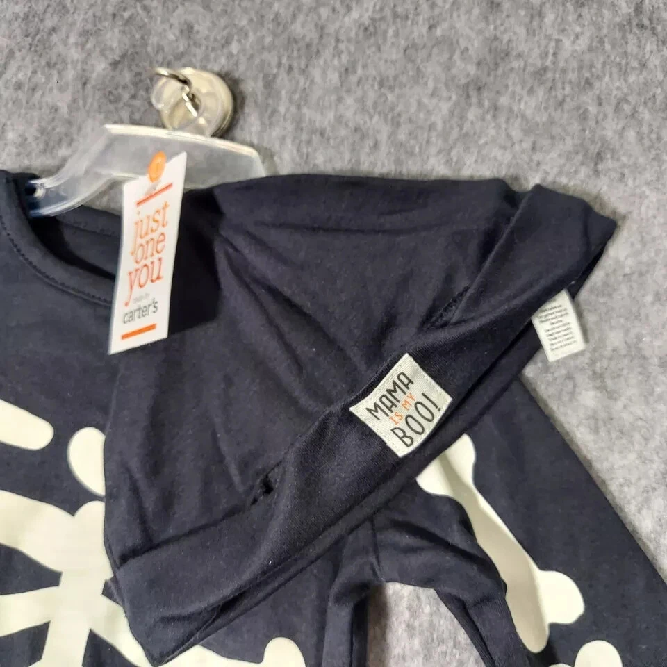 Sombrero para dormir Carters Baby One Piece 6 Mo Halloween Esqueleto Caramelo Manga Larga Foto 2 de 4